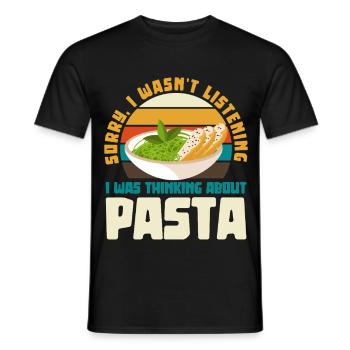 Ich dachte an Pasta Retro-Design - Männer T-Shirt - Schwarz - Vorne - AI Model Male 178 light (178cm)