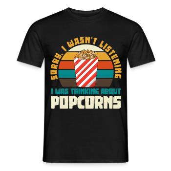 Popcorn rétro disant thé - T-shirt homme - noir - Devant - AI Model Male 178 light (178cm)