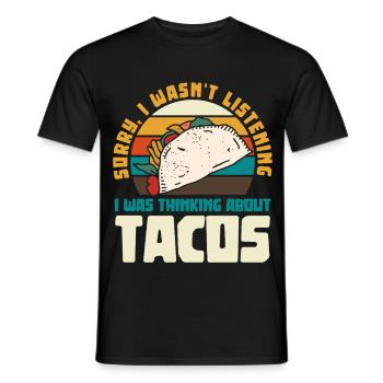 Late Taco Thought Train Retro Design - Men's T-Shirt - black - Front - AI Model Male 178 light (178cm)