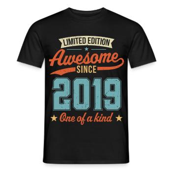 Awesome Since 2019 - Men's T-Shirt - black - Front - AI Model Male 178 light (178cm)