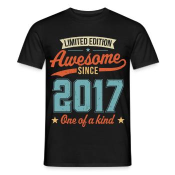 Génial depuis 2017 - T-shirt homme - noir - Devant - AI Model Male 178 light (178cm)