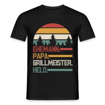 Grill Master Dad Father Father's Day - Men's T-Shirt - black - Front - AI Model Male 178 light (178cm)