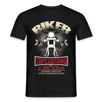 21st Birthday Motorcyclist Motorcycle - Men's T-Shirt - black - Front - AI Model Male 178 light (178cm)