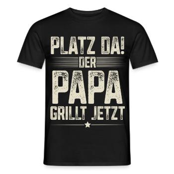 Grillen Papa - Männer T-Shirt - Schwarz - Vorne - AI Model Male 178 light (178cm)