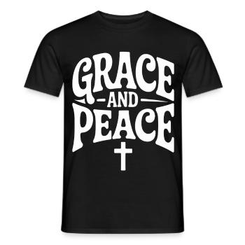 Grace And Peace Jesus Christian Faith - Men's T-Shirt - black - Front - AI Model Male 178 light (178cm)