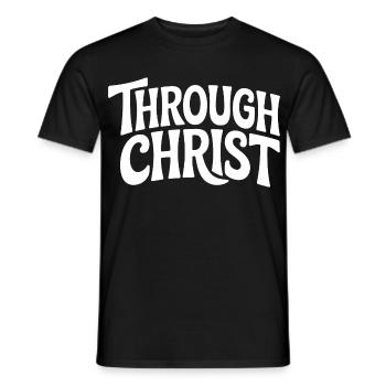 Par le Christ Jésus Chrétiens Foi - T-shirt homme - noir - Devant - AI Model Male 178 light (178cm)