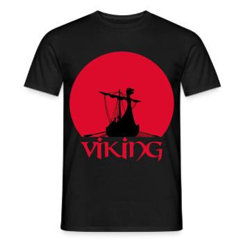 Wikinger-Langschiff - Männer T-Shirt - Schwarz - Vorne - AI Model Male 178 light (178cm)