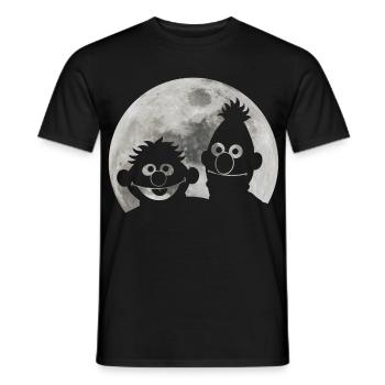 Sesame Street Ernie Et Bert Au Clair De Lune - T-shirt homme - noir - Devant - AI Model Male 178 light (178cm)