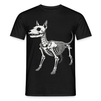 Skeletal Hound Anatomy Print - Men's T-Shirt - black - Front - AI Model Male 178 light (178cm)