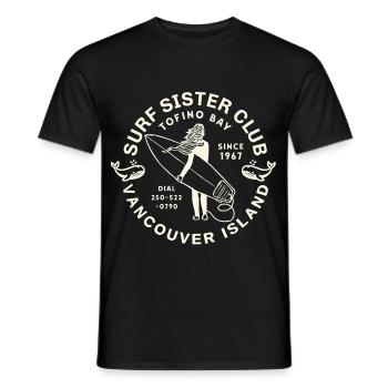 Surfer Club Vancouver Island - Men's T-Shirt - black - Front - AI Model Male 178 light (178cm)