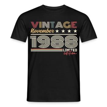 Novembre 1988 - T-shirt homme - noir - Devant - AI Model Male 178 light (178cm)