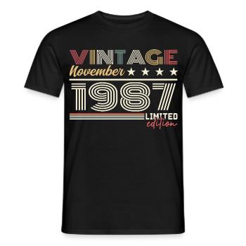 Novembre 1987 - T-shirt homme - noir - Devant - AI Model Male 178 light (178cm)