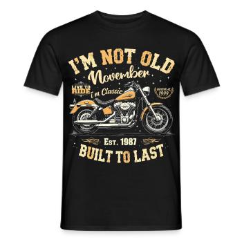 Vintage Car November 1987 Born Vintage Birthday - Men's T-Shirt - black - Front - AI Model Male 178 light (178cm)