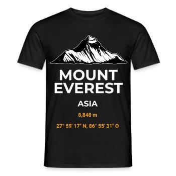 Mount Everest Hoodie T-Shirt Outdoor merch - Men's T-Shirt - black - Front - AI Model Male 178 light (178cm)