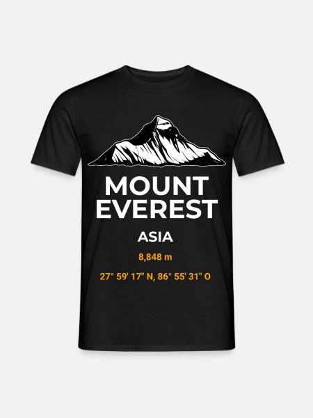 Mount Everest Hoodie T-Shirt Outdoor merch - Männer T-Shirt - Schwarz