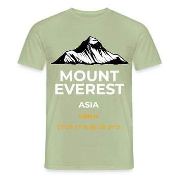 Mount Everest Hoodie T-Shirt Outdoor merch - Men's T-Shirt - sage - Front - AI Model Male 178 light (178cm)