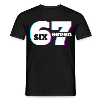 Six Seven 6 7 Meme Fun Design 67 - Men's T-Shirt - black - Front - AI Model Male 178 light (178cm)