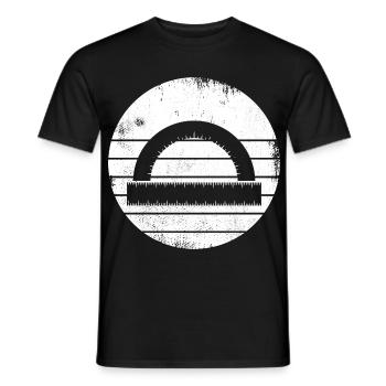 Rapporteur semi-circulaire - T-shirt homme - noir - Devant - AI Model Male 178 light (178cm)