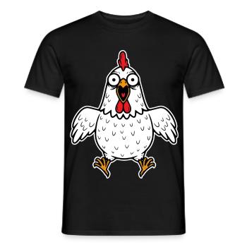 Huhn Henne Hahn Gockel Geflügel Hühner verrückt  - Männer T-Shirt - Schwarz - Vorne - AI Model Male 178 light (178cm)