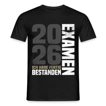 Examen Bestanden 2026 - Ich Habe Fertig - Männer T-Shirt - Schwarz - Vorne - AI Model Male 178 light (178cm)