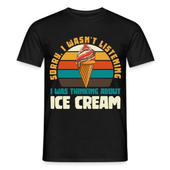 Retro Eiscreme Humor Kreis - Men's T-Shirt - black - Front - AI Model Male 178 light (178cm)