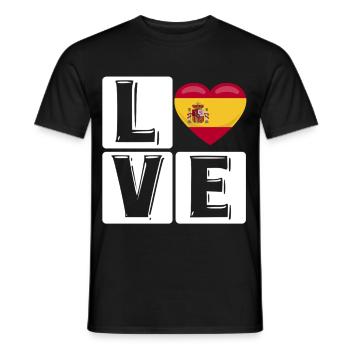 LOVE Spain Heart Font - Men's T-Shirt - black - Front - AI Model Male 178 light (178cm)