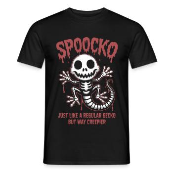 Spooky Gecko Skeleton Halloween - Men's T-Shirt - black - Front - AI Model Male 178 light (178cm)
