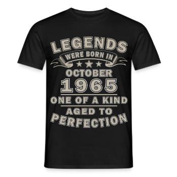 Born in October 1965 - Gift Vintage - Men's T-Shirt - black - Front - AI Model Male 178 light (178cm)