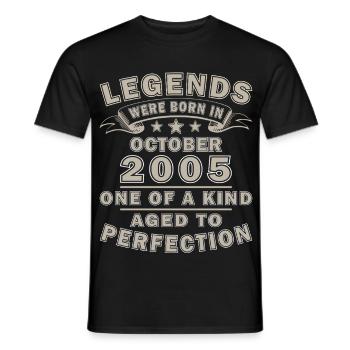 ANNIVERSAIRE 2005 OCTOBRE - T-shirt homme - noir - Devant - AI Model Male 178 light (178cm)