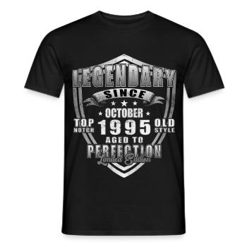 Légendes Octobre 1995 Millésime Octobre 1995 Rétro - T-shirt homme - noir - Devant - AI Model Male 178 light (178cm)