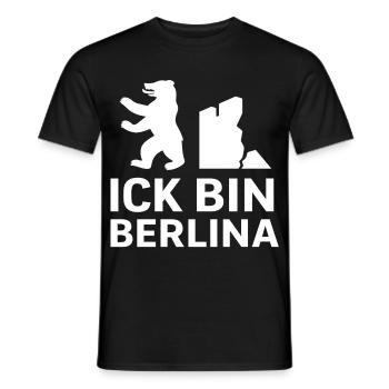 Ick bin Berlina - Männer T-Shirt - Schwarz - Vorne - AI Model Male 178 light (178cm)
