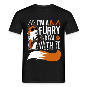 I'm A Furry Deal With It - Männer T-Shirt - Schwarz - Vorne - AI Model Male 178 light (178cm)