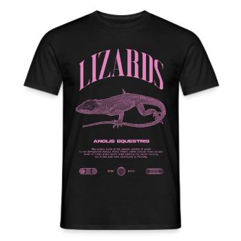 Cuban Knight Anole Reptile Keeper Lizard - Men's T-Shirt - black - Front - AI Model Male 178 light (178cm)