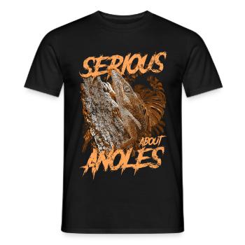 Ernsthaft über den kubanischen Ritter Anolis Reptilienhalter - Männer T-Shirt - Schwarz - Vorne - AI Model Male 178 light (178cm)