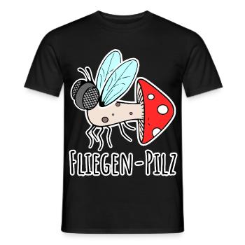 Fliegenpilz - Halb Fliege halb Pilz - Männer T-Shirt - Schwarz - Vorne - AI Model Male 178 light (178cm)