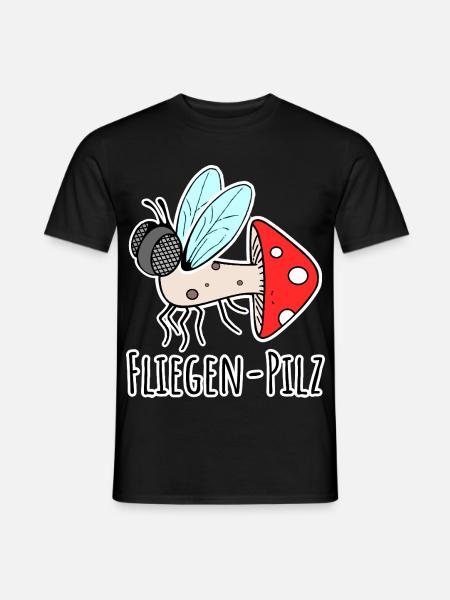 Fly agaric - half fly, half mushroom - Men's T-Shirt - black