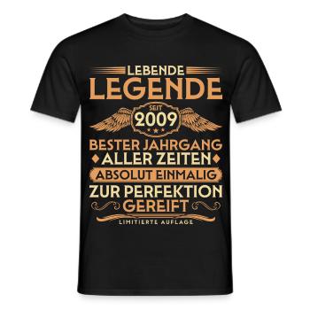17th Birthday - Legend since 2009 Vintage - Men's T-Shirt - black - Front - AI Model Male 178 light (178cm)