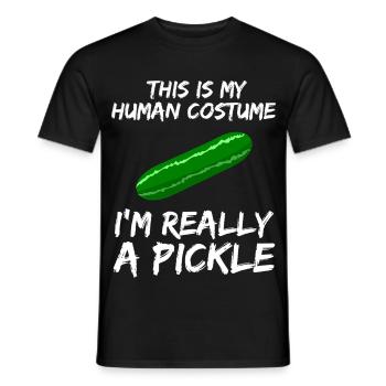 This Is My Human Costume Pickle Halloween - Men's T-Shirt - black - Front - AI Model Male 178 light (178cm)