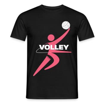 Modernes Volleyball Training Shirt - Männer T-Shirt - Schwarz - Vorne - AI Model Male 178 light (178cm)