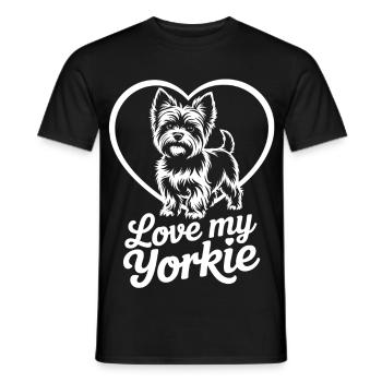 Yorkie Herzmotiv - Männer T-Shirt - Schwarz - Vorne - AI Model Male 178 light (178cm)