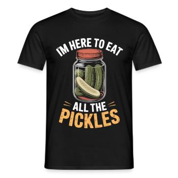 Concombres ici pour manger tous les cornichons - T-shirt homme - noir - Devant - AI Model Male 178 light (178cm)