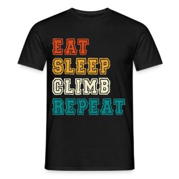 Eat Sleep Climb Repeat Design - Men's T-Shirt - black - Front - AI Model Male 178 light (178cm)
