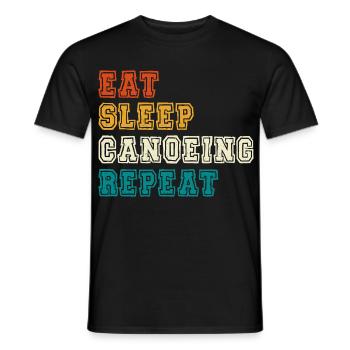 Eat Sleep Canoeing Repeat Farbblock - Männer T-Shirt - Schwarz - Vorne - AI Model Male 178 light (178cm)