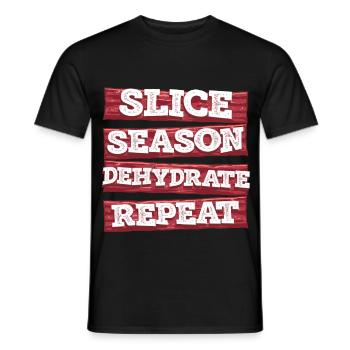 Viande séchée de bœuf séchée Biltong Pemmican - T-shirt homme - noir - Devant - AI Model Male 178 light (178cm)