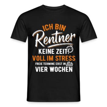 Je suis retraité, pas le temps ! Plein de stress - T-shirt homme - noir - Devant - AI Model Male 178 light (178cm)