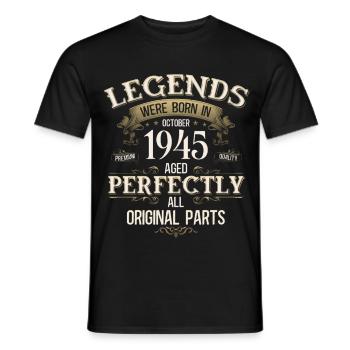 Légende du 80e anniversaire octobre 1945 - T-shirt homme - noir - Devant - AI Model Male 178 light (178cm)