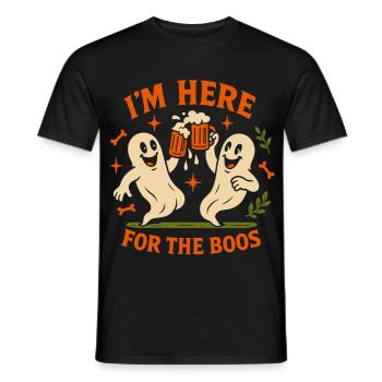 Ich bin hier für die Buhrufe Lustiges Halloween-Kostüm - Männer T-Shirt - Schwarz - Vorne - AI Model Male 178 light (178cm)