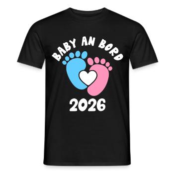 Future maman BÉBÉ À BORD 2026 Drôle - T-shirt homme - noir - Devant - AI Model Male 178 light (178cm)