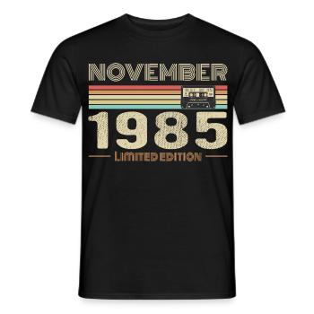 November 1985 Vintage Birthday Retro Tee - T-shirt homme - noir - Devant - AI Model Male 178 light (178cm)