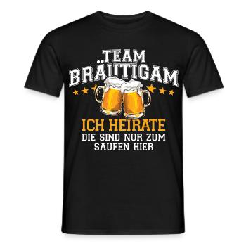 Bachelor Party Team Groom I'm Marrying - Drinking Beer - Men's T-Shirt - black - Front - AI Model Male 178 light (178cm)